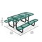 Flash Furniture Mantilla Rectangle Picnic Table, Green, Expanded Metal Mesh Top, Black Frame, 72-1/4 in L SLF-EML-72-GN-GG - alternate 10
